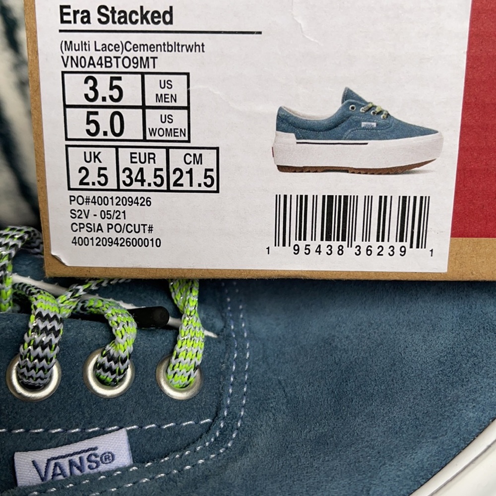 Vans Era Stacked Multi Lace Cementbl True White Mens Platforms - Picture 16 of 16